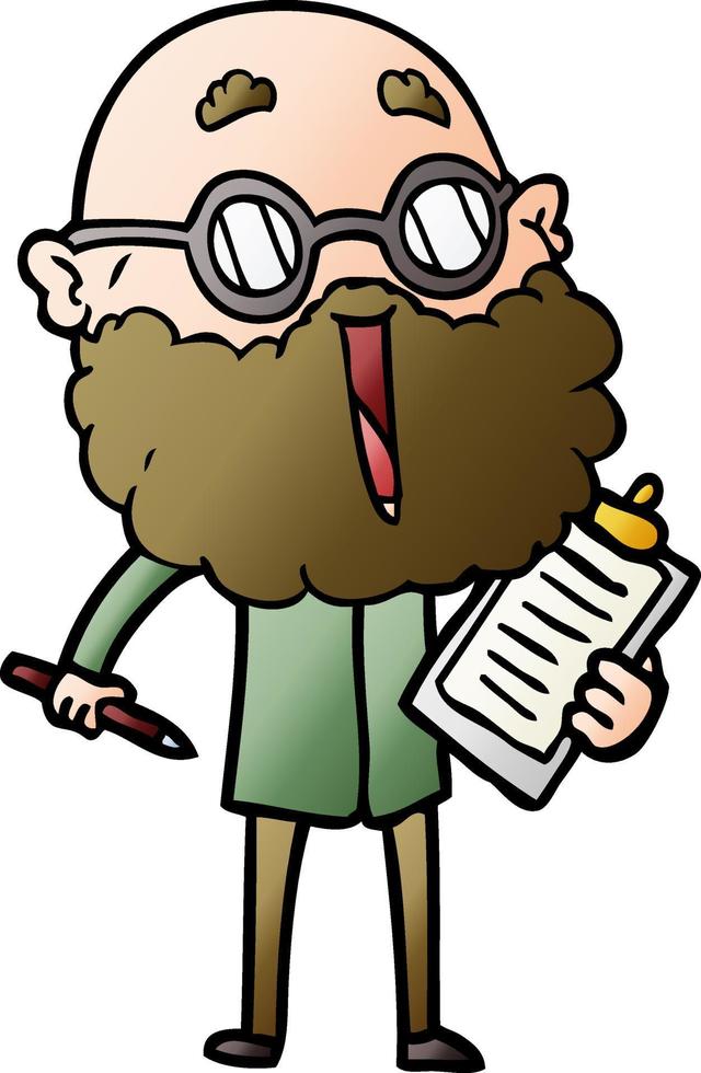 cartoon joyful man with beard vector