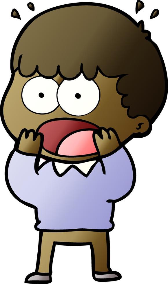 cartoon shocked man vector