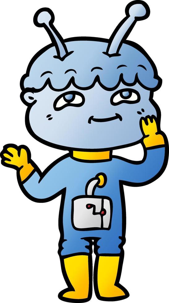 surprised cartoon spaceman vector
