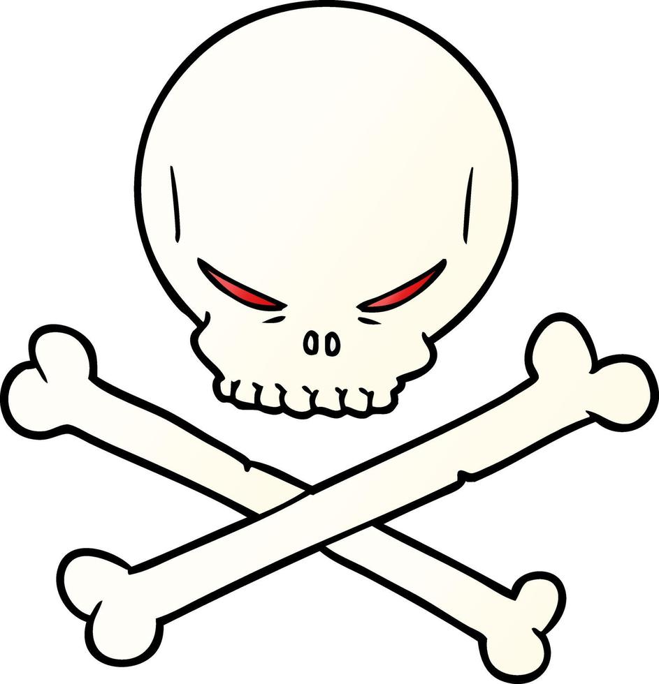 cartoon skull and crossbones vector