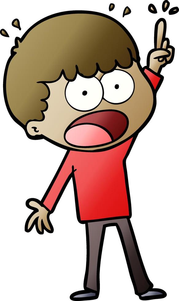 cartoon shocked man vector