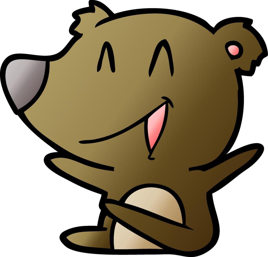 dibujos animados de oso riendo vector