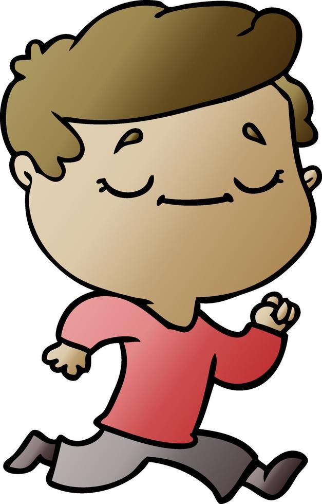 cartoon peaceful man running vector