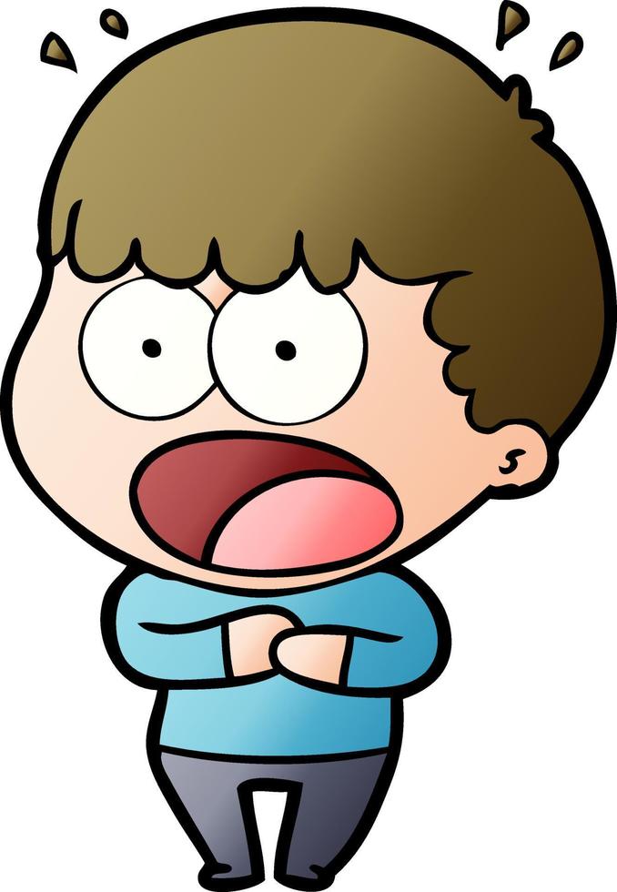 cartoon shocked man vector