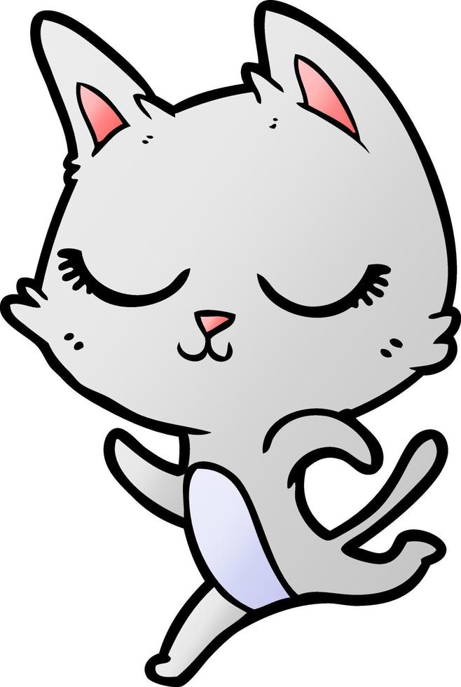 calm cartoon cat vector