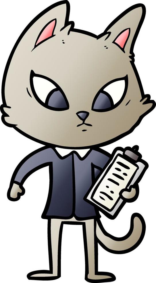 confused cartoon business cat vector