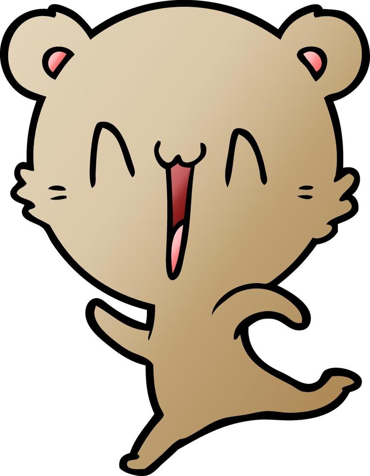 oso feliz corriendo dibujos animados vector