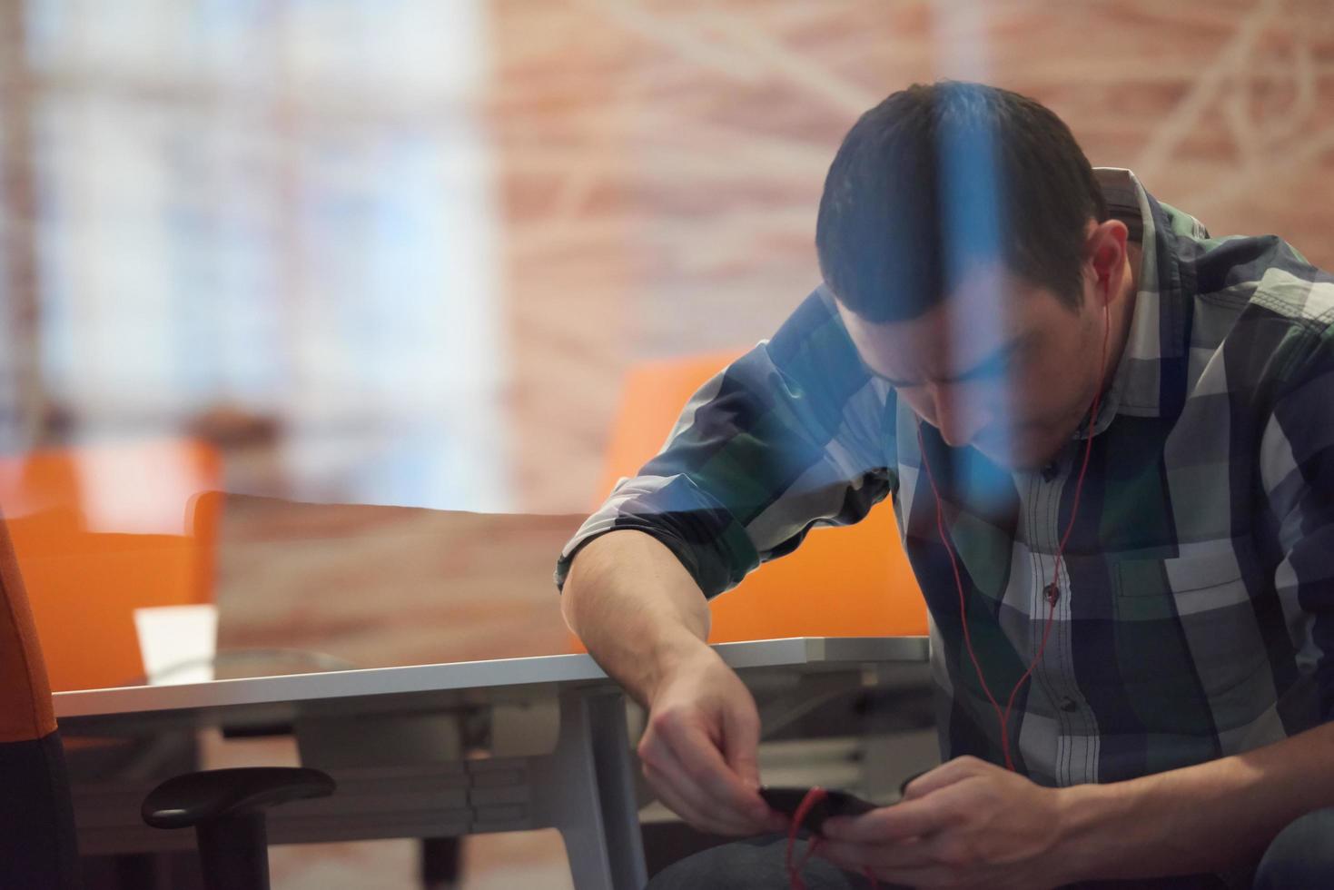 startup business, software developer working on computer photo