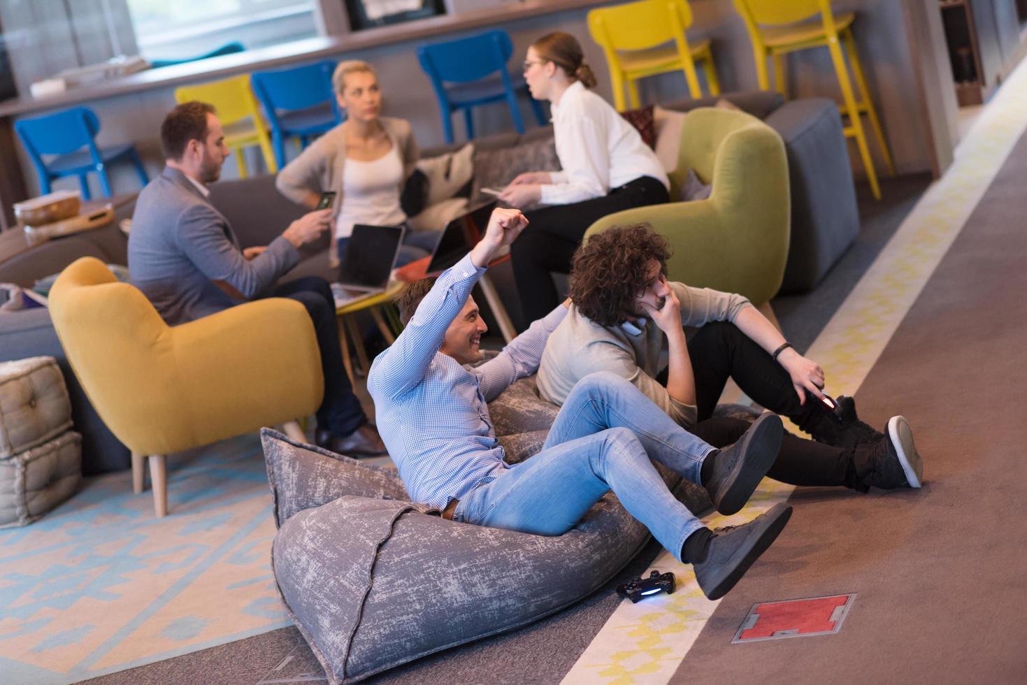 startup Office Workers Playing computer games photo