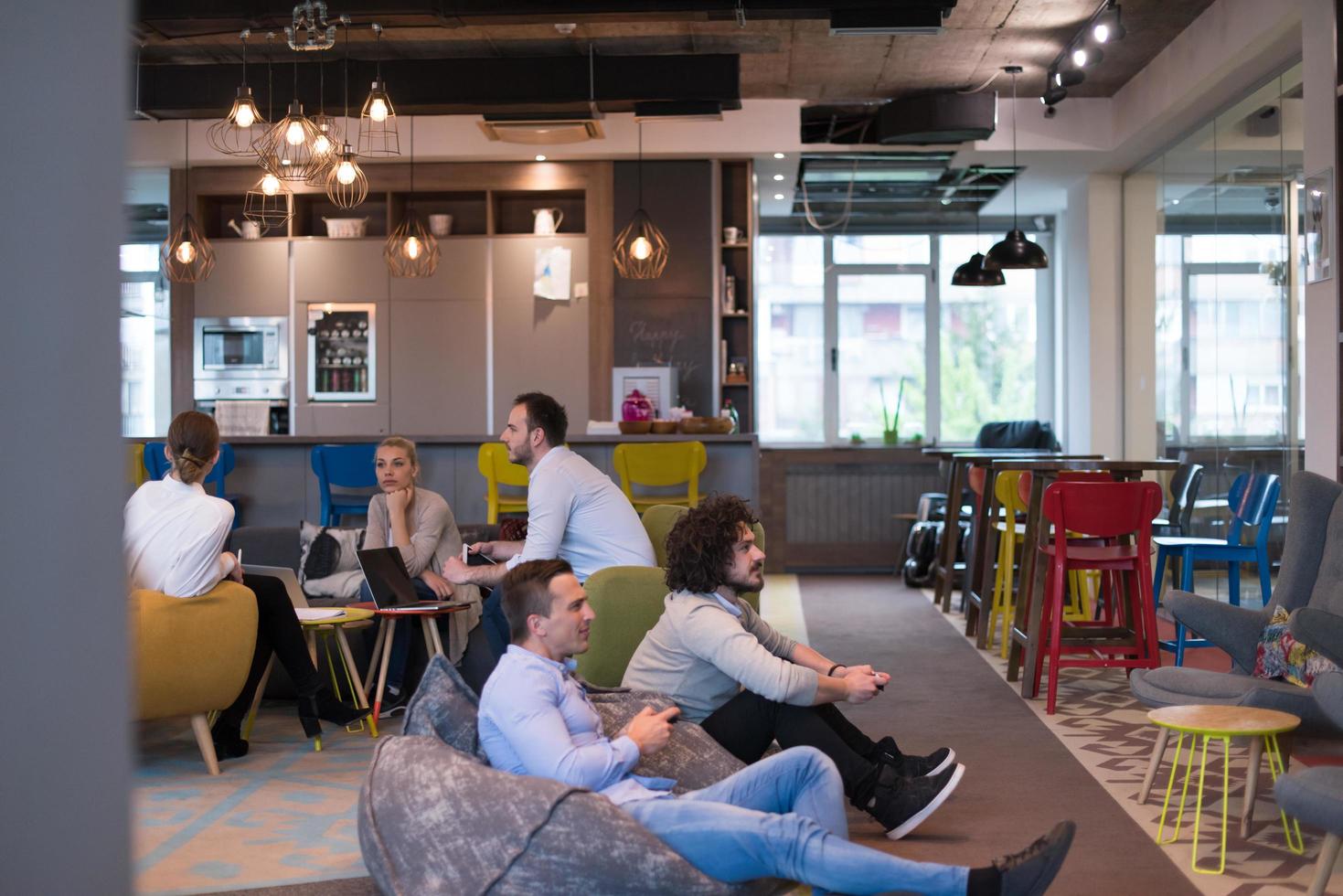 startup Office Workers Playing computer games photo