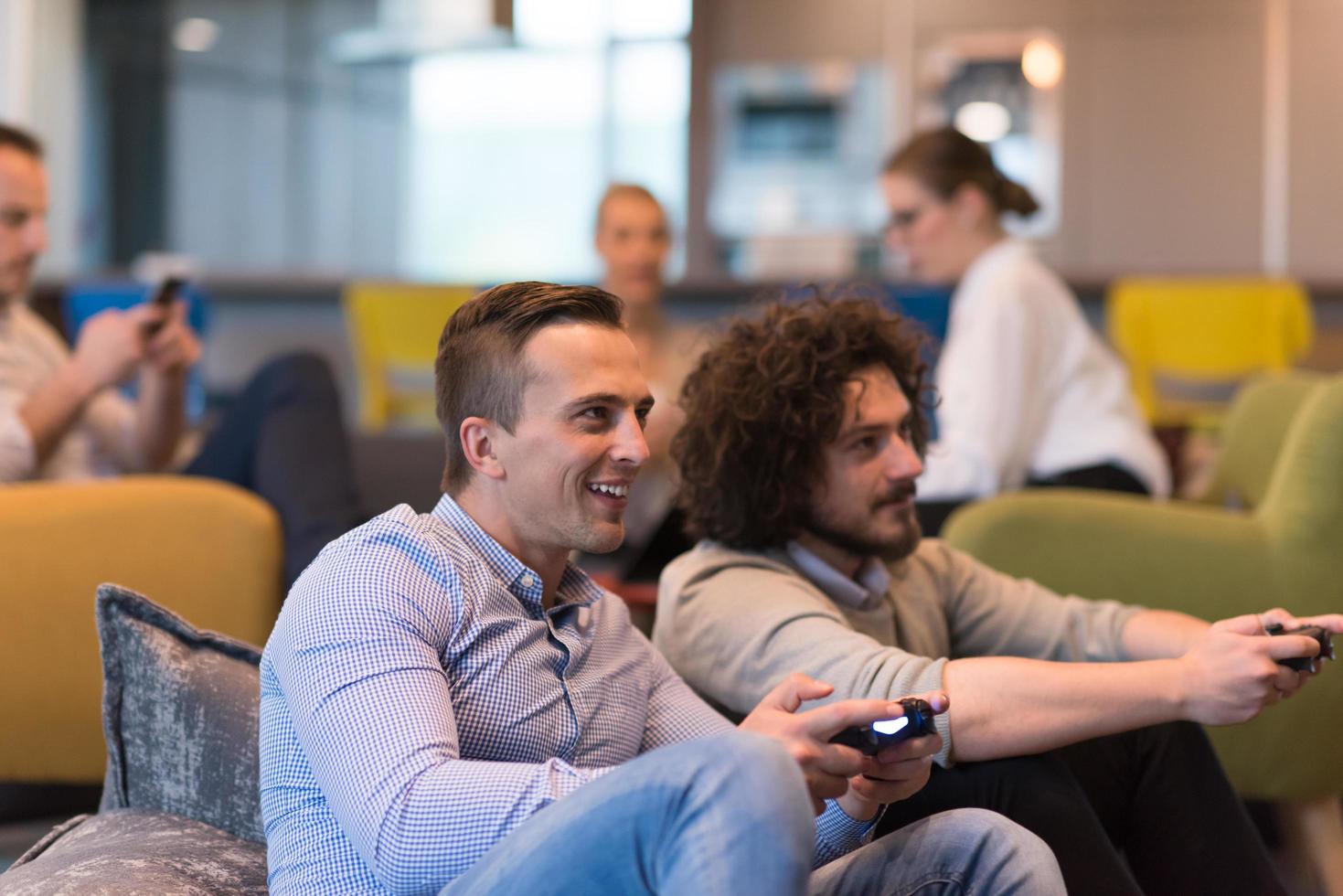 startup Office Workers Playing computer games photo