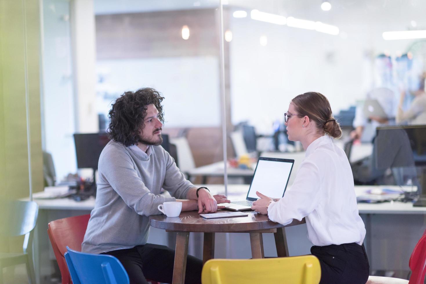 startup Business team Working With laptop in creative office photo