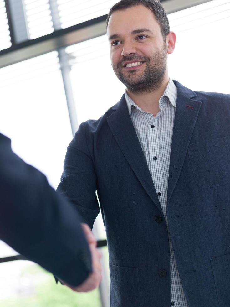 cloasing the deal in modern office interior photo