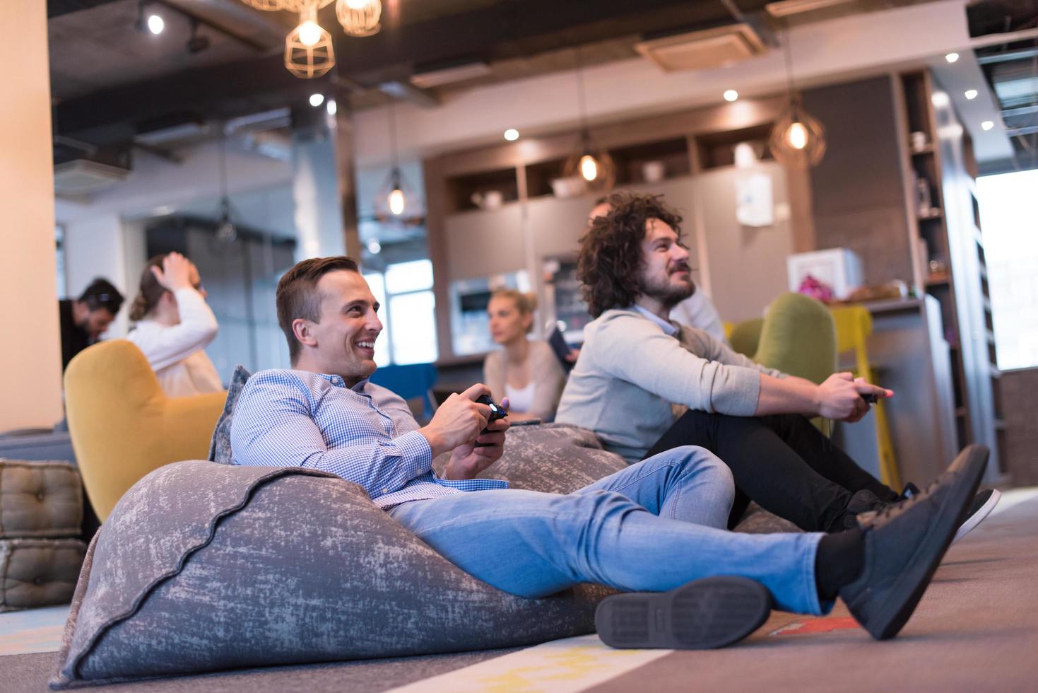 startup Office Workers Playing computer games photo