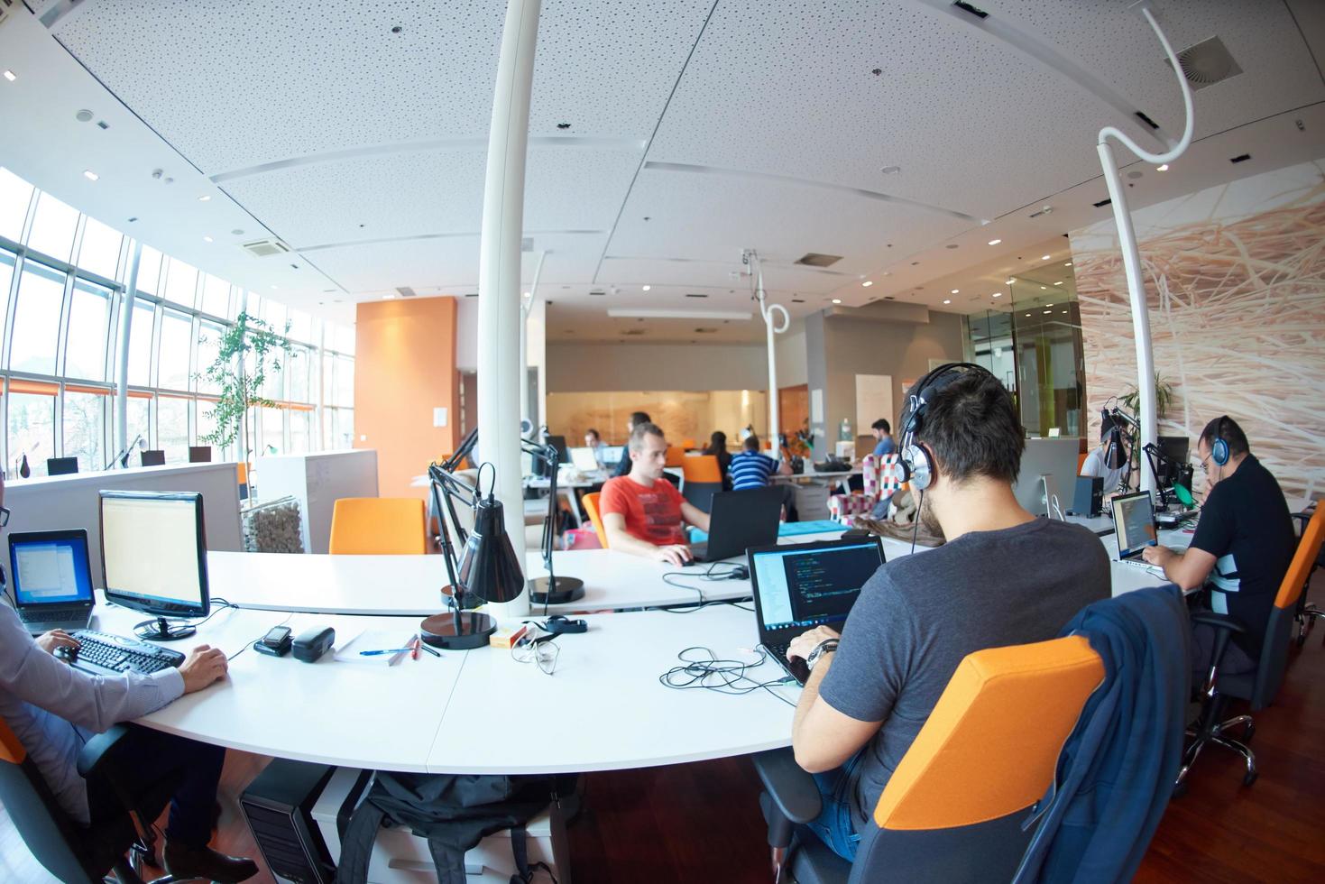 startup business people group at office photo