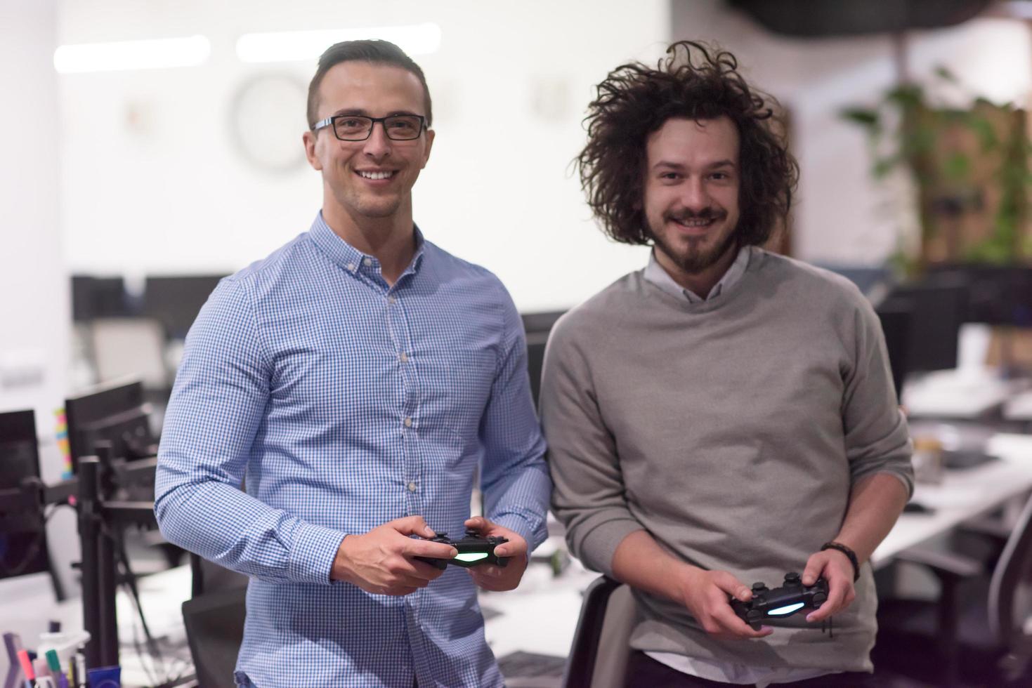 startup Office Workers Playing computer games photo