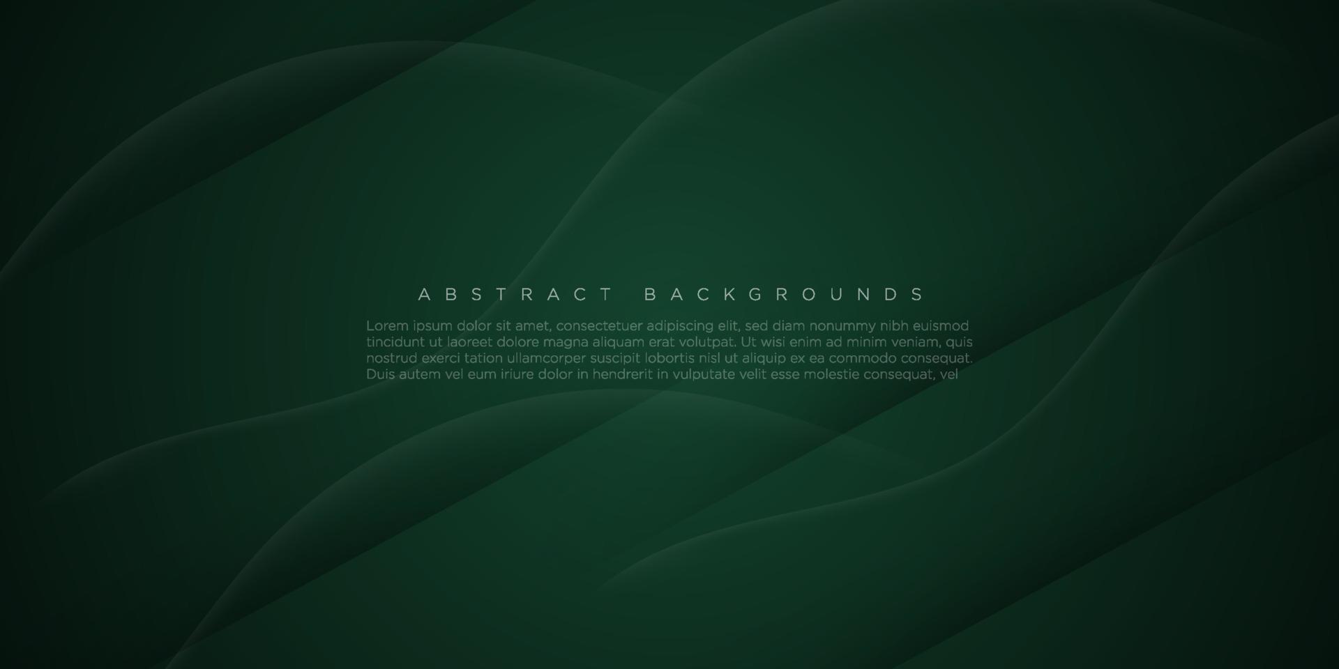 Abstract green background with wave lines.colorful green design. dark and modern concept.3d look. eps10 vector