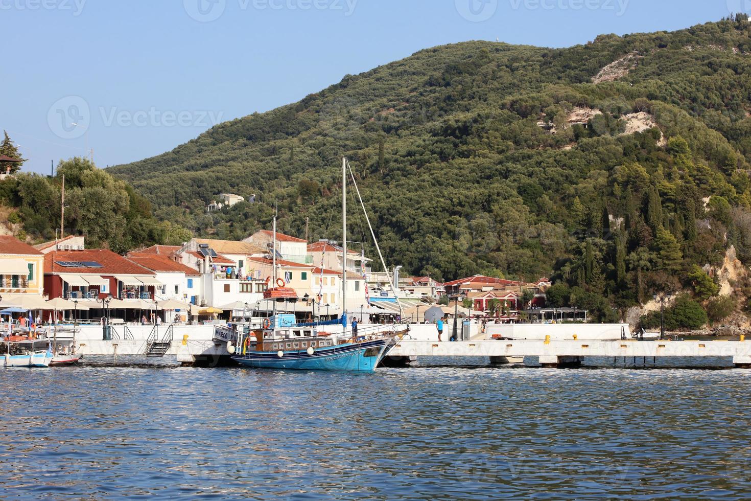 Parga city Greece beautiful old colorful building exploration traveling background high quality prints photo