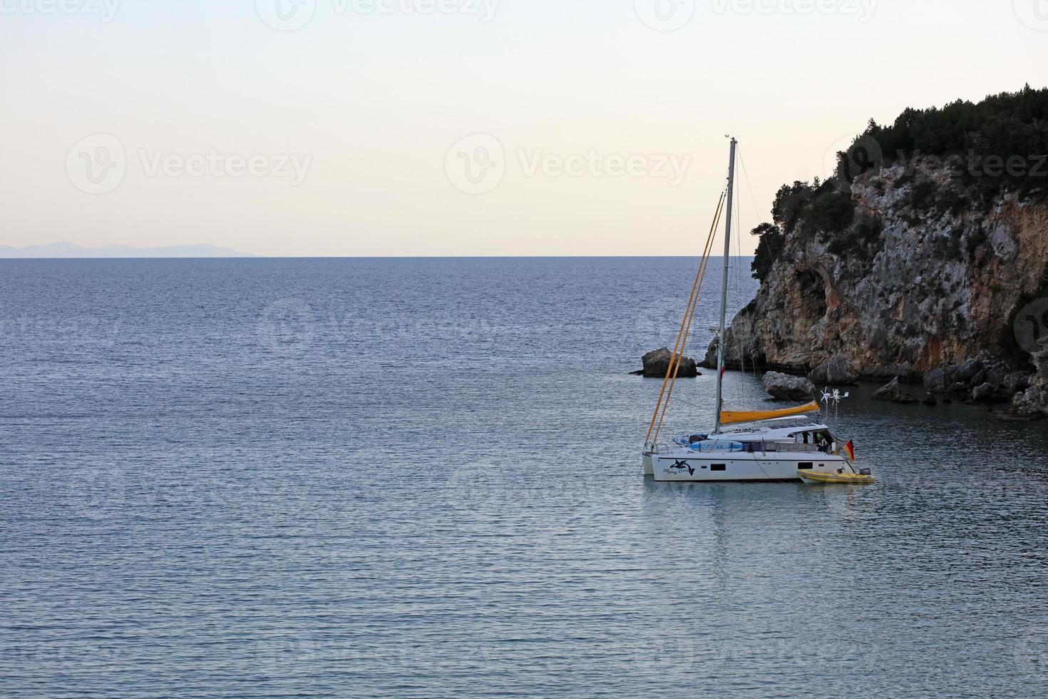 Beautiful blue Skala beach near Preveza summer Greek traveling modern background high quality big size print photo