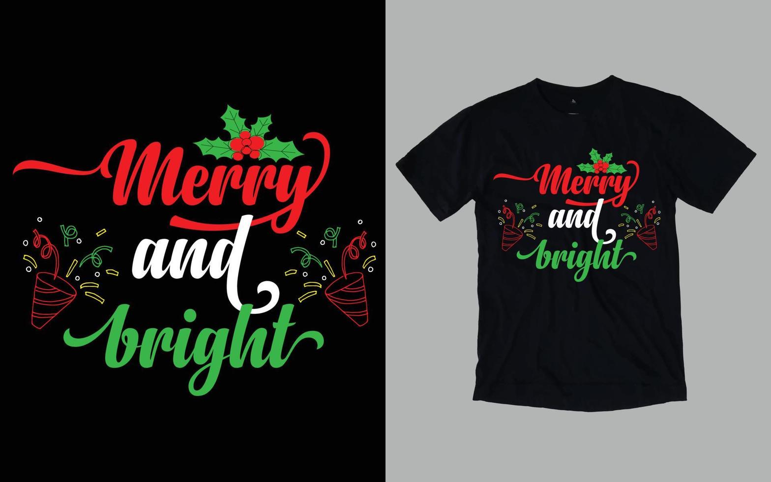 tipografía del día de navidad y diseño gráfico de camisetas vector