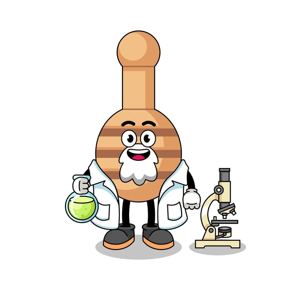 Mascot of honey dipper as a scientist vector