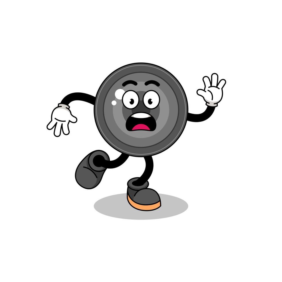 slipping camera lens mascot illustration vector