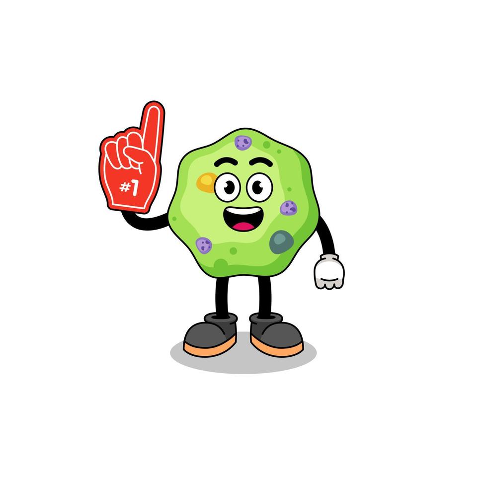 Cartoon mascot of amoeba number 1 fans vector