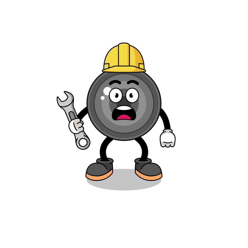 Character Illustration of camera lens with 404 error vector