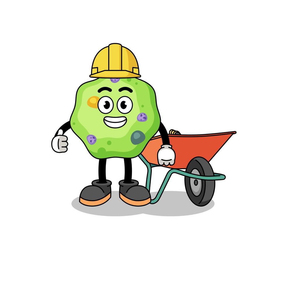 amoeba cartoon as a contractor vector