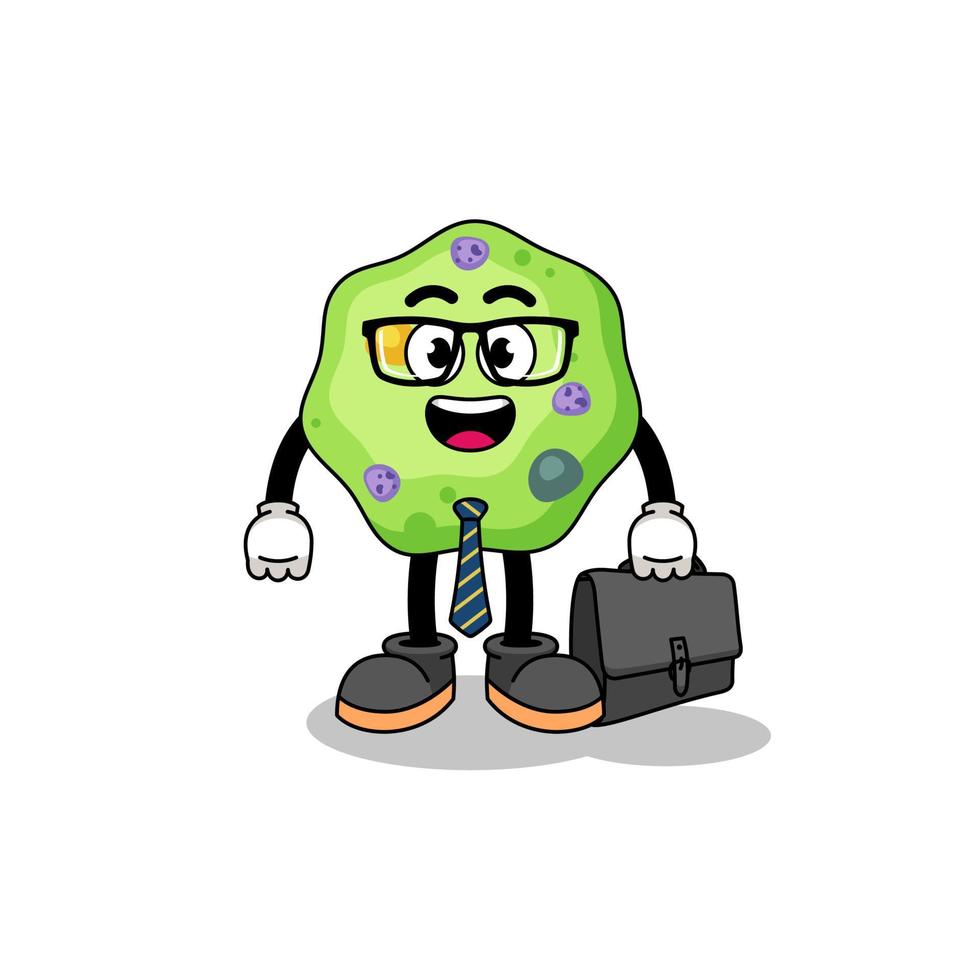 mascota de ameba como hombre de negocios vector