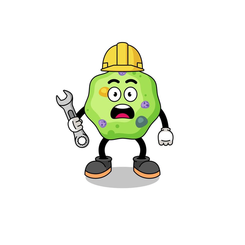 ilustración de personaje de ameba con error 404 vector