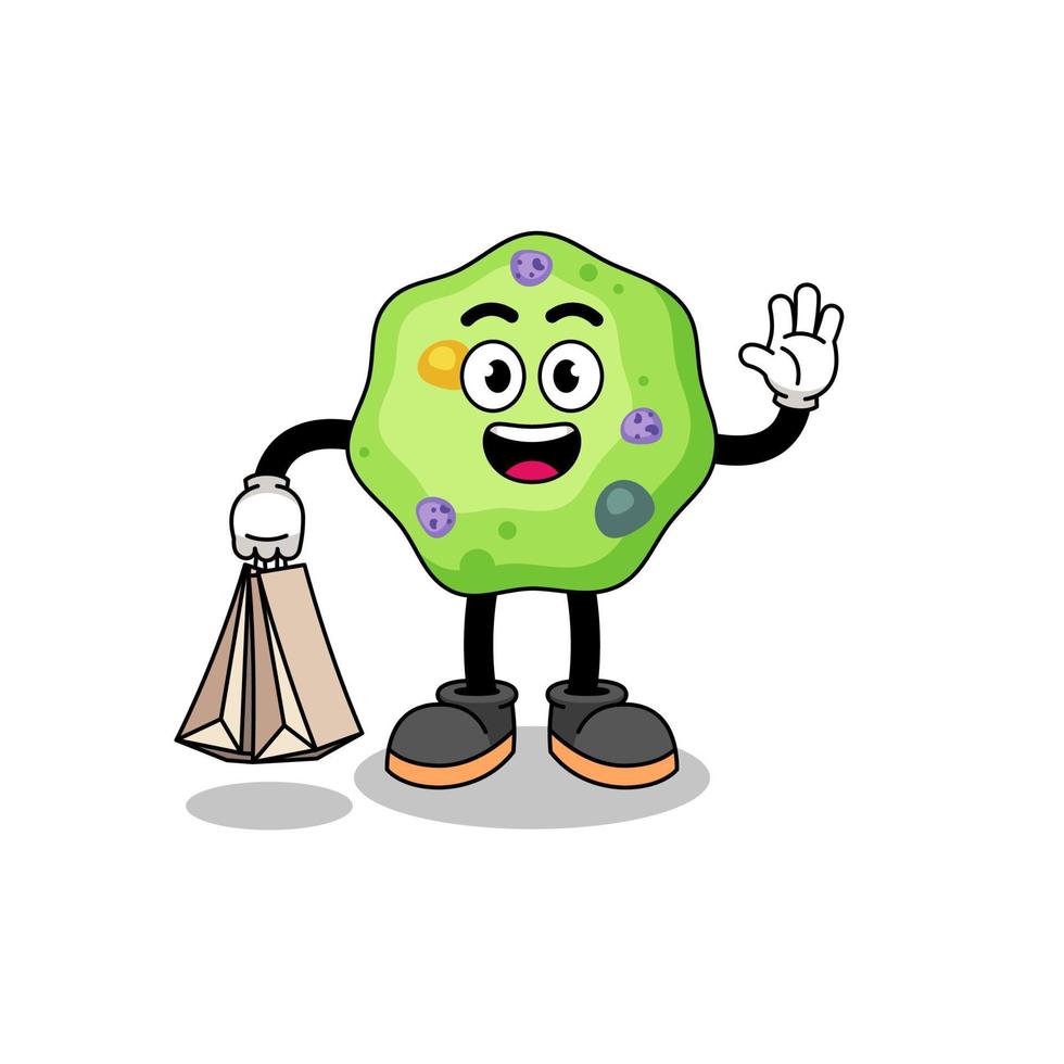 Cartoon of amoeba shopping vector