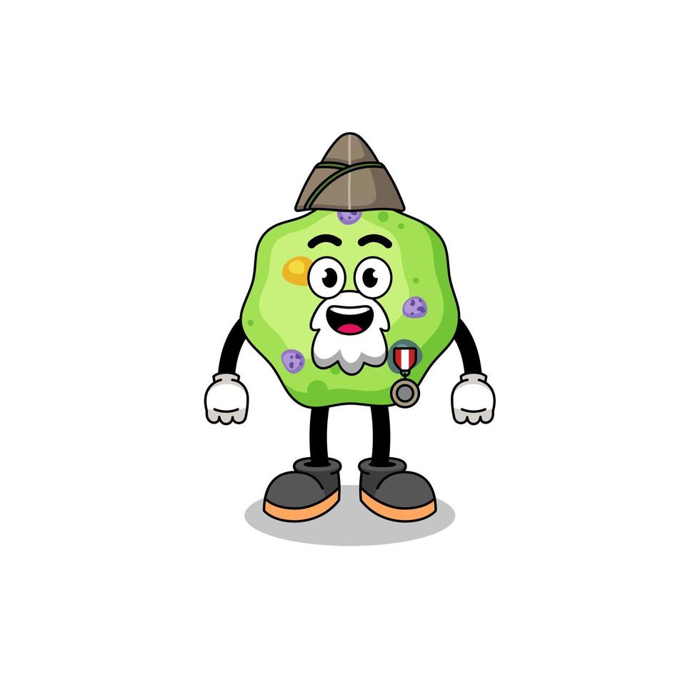 personaje de dibujos animados de ameba como veterano vector