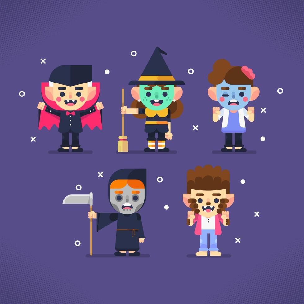 Cute Halloween Characters vector