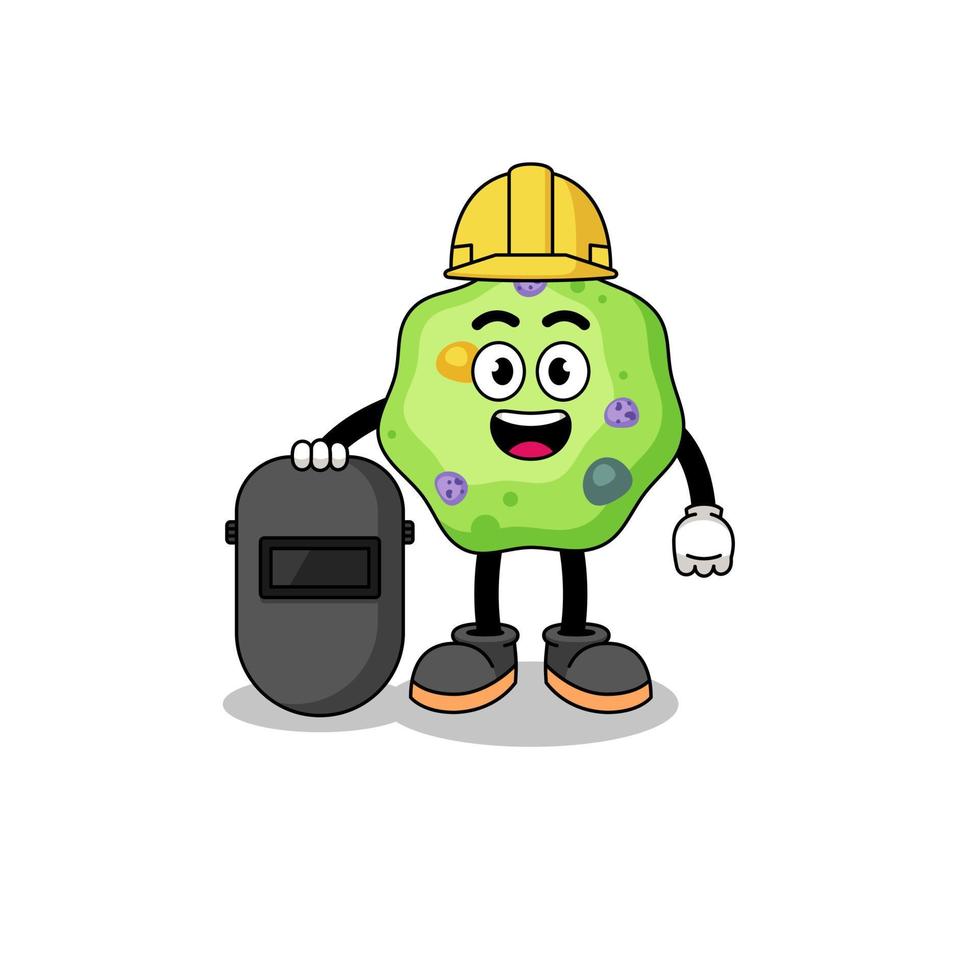 Mascot of amoeba as a welder vector