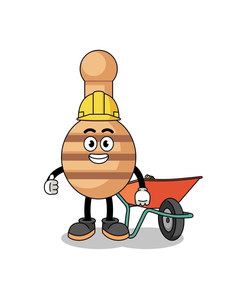 honey dipper cartoon as a contractor vector