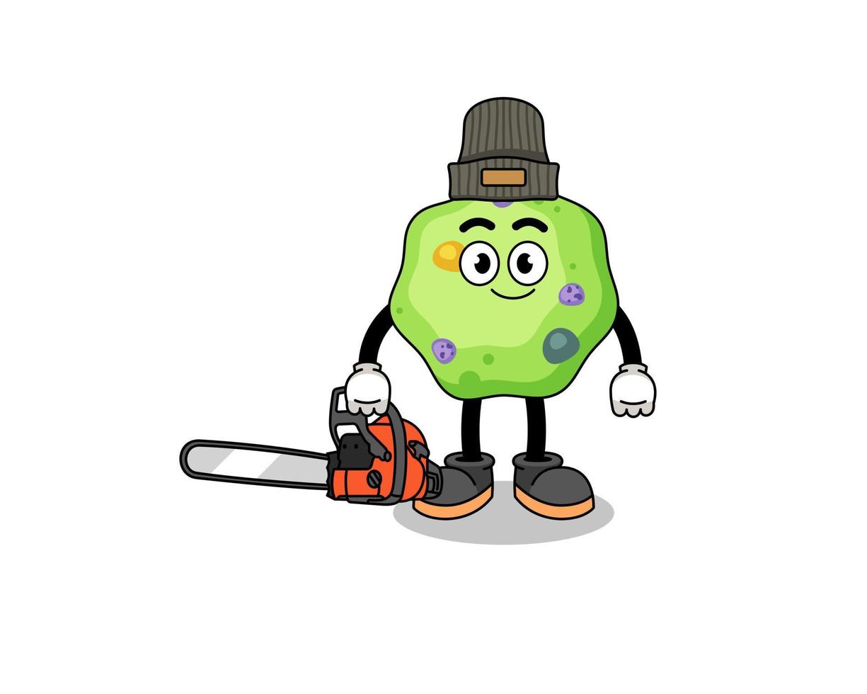 amoeba illustration cartoon as a lumberjack vector