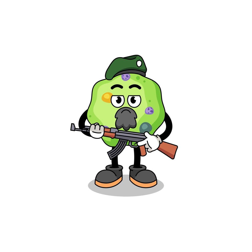 Character cartoon of amoeba as a special force vector