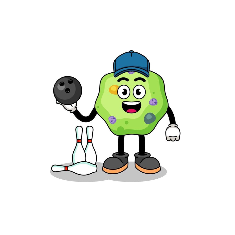 Mascot of amoeba as a bowling player vector