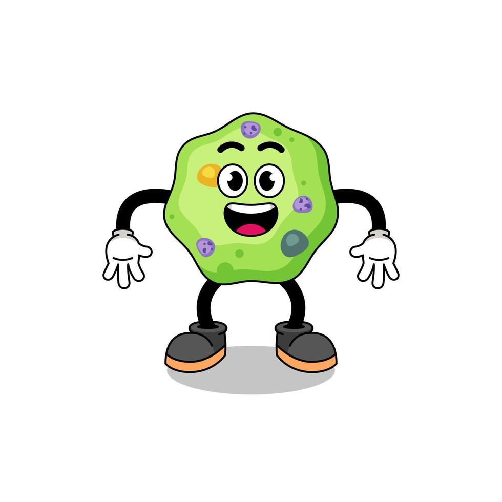 amoeba cartoon with surprised gesture vector