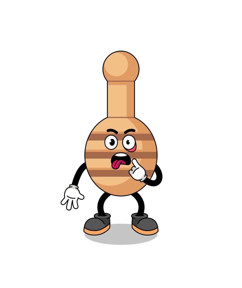 Character Illustration of honey dipper with tongue sticking out vector