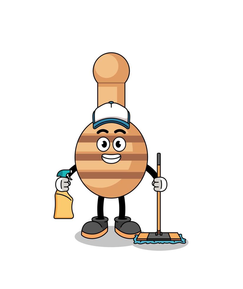 Character mascot of honey dipper as a cleaning services vector