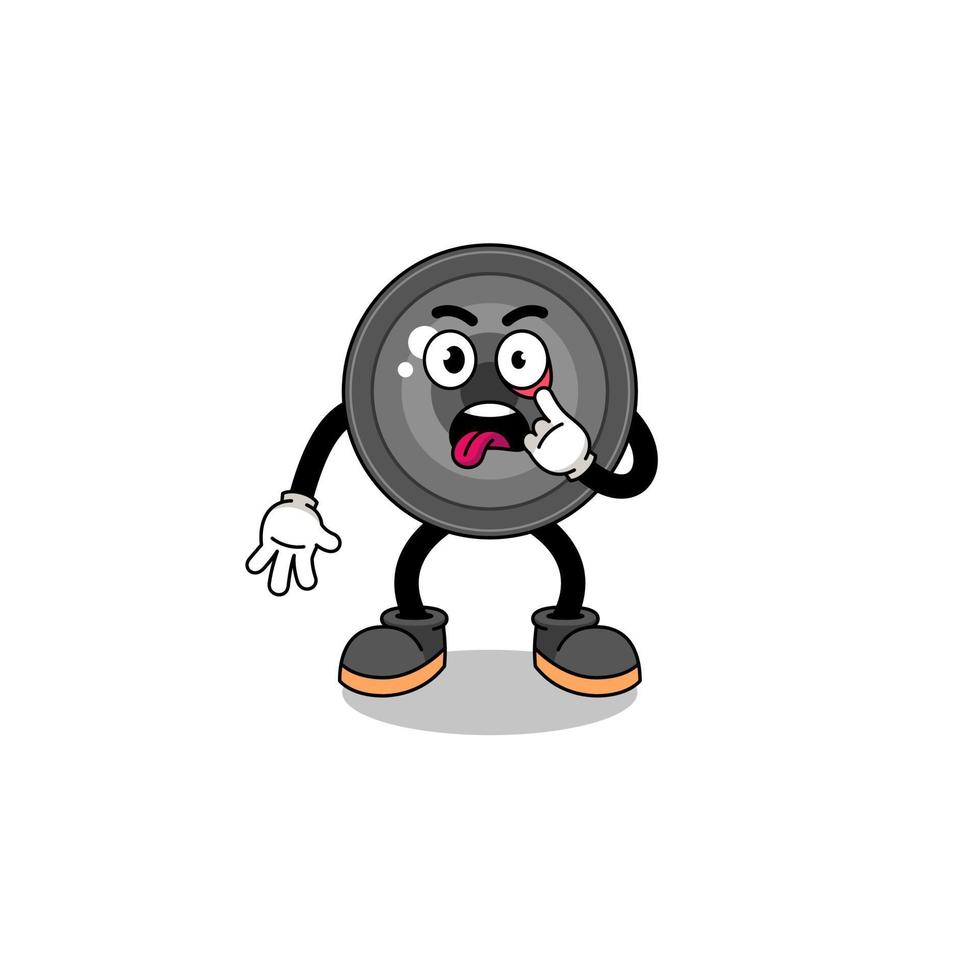 Character Illustration of camera lens with tongue sticking out vector
