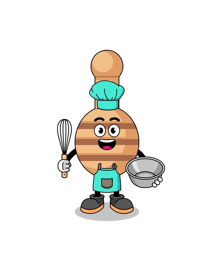 Illustration of honey dipper as a bakery chef vector