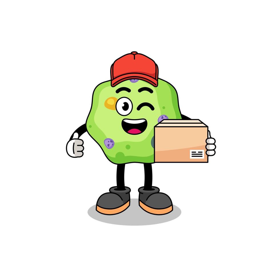 amoeba mascot cartoon as an courier vector