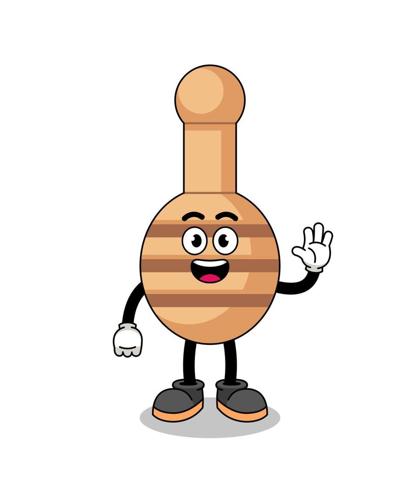 honey dipper cartoon doing wave hand gesture vector