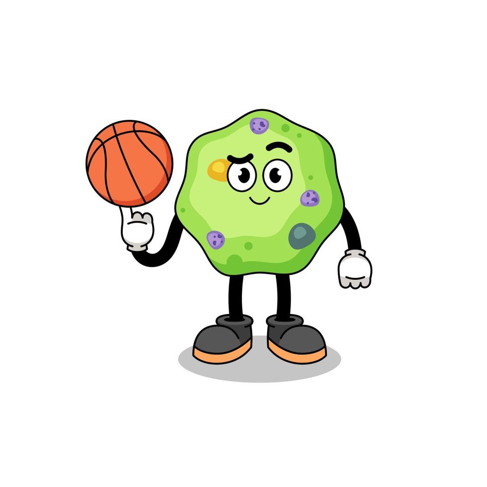 ilustración de ameba como jugador de baloncesto vector