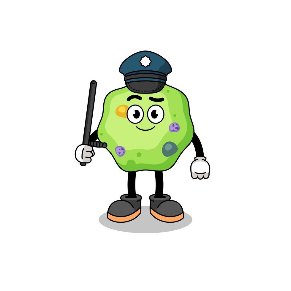 ilustración de dibujos animados de la policía de ameba vector