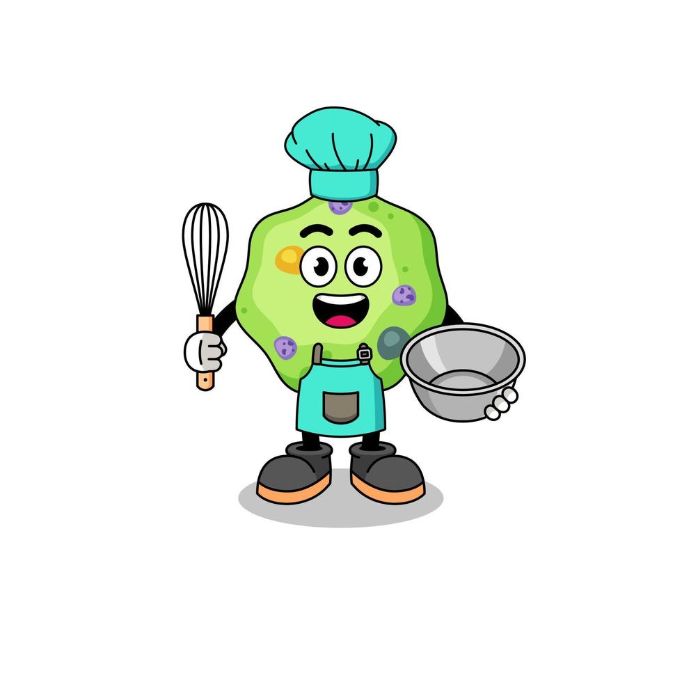 Illustration of amoeba as a bakery chef vector