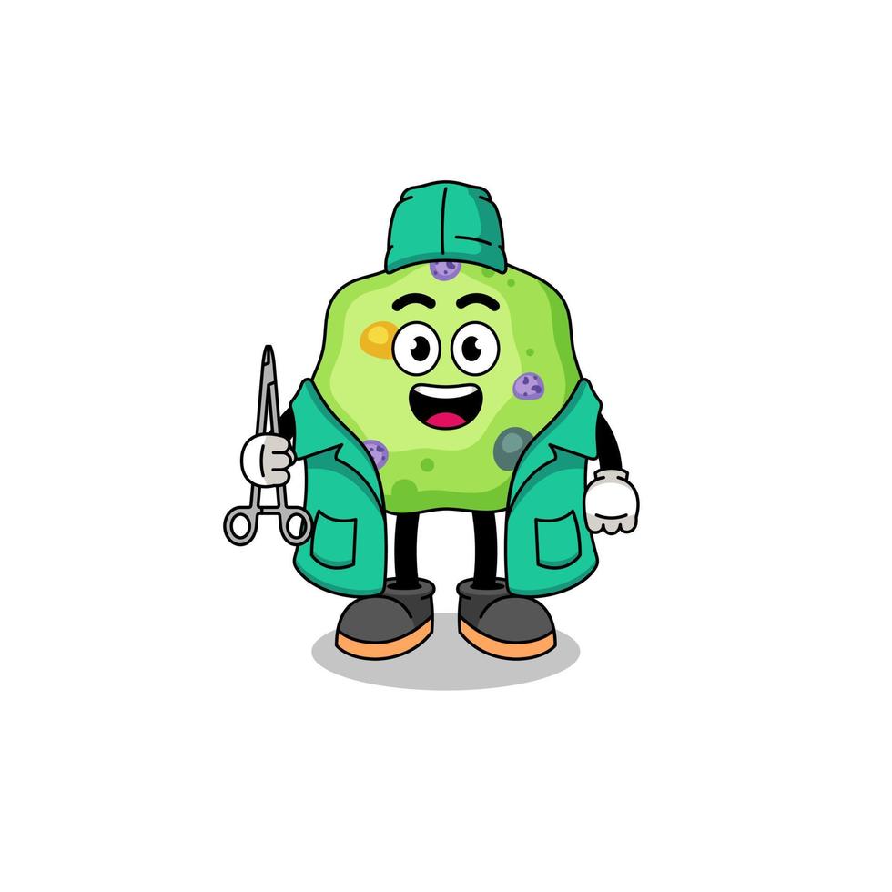 Illustration of amoeba mascot as a surgeon vector